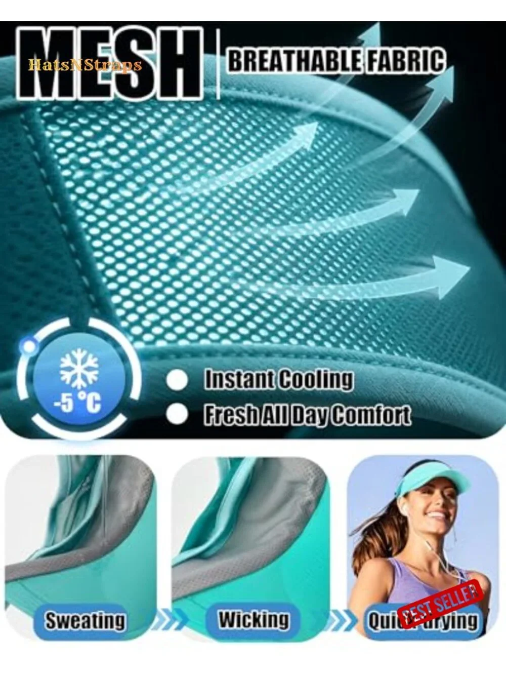 UV Protection Stretchy Visor Hat for Running Tennis Golf